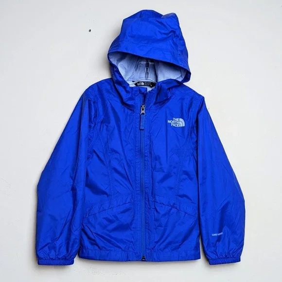 The North Face Youth Jacket Blue Dryvent Full Zip Hooded Lightweight Girls XXS