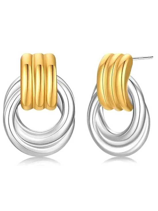 Geometric Chunky Knot Earrings Hypoallergenic Dangle Drop Earrings for Women