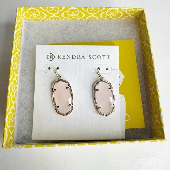 Kendra Scott | Dani Gold Drop Earrings‎ in Rose Quartz