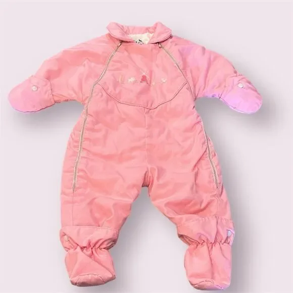 KUTE KIDDIES Snowveralls Vintage Windmill Embroidered Snowsuit Union Made