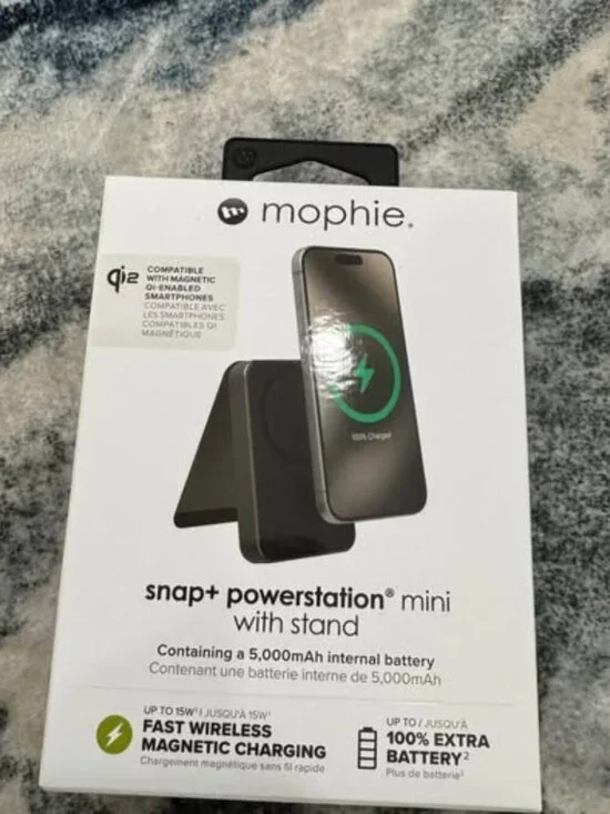 Mophie snap+ powerstation mini (5,000mAh) – Magnetic Wireless Charger + Stand