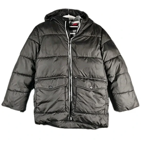 Michael Kors Girls Down Jacket Black‎ Puffer Coat 8 Hooded Full-Zip Lightweight