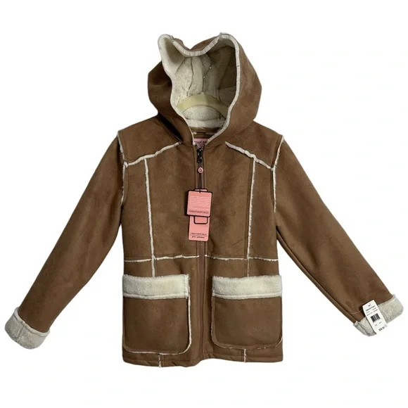 Urban Republic Girls Shearling Jacket With‎ Hood, SIZE MEDIUM (10/12)