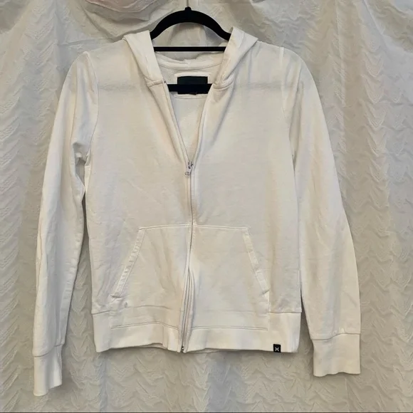 HURLEY White Hooded Zip Up Jacket