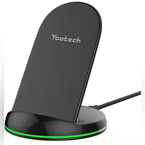 Yootech Wireless Charging Stand - Black with Green Accent light (BK5)