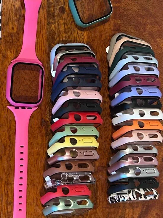 Apple Watch 45mm Tempered Glass Snap-On Screen Protector Covers Bundle, 33 pack