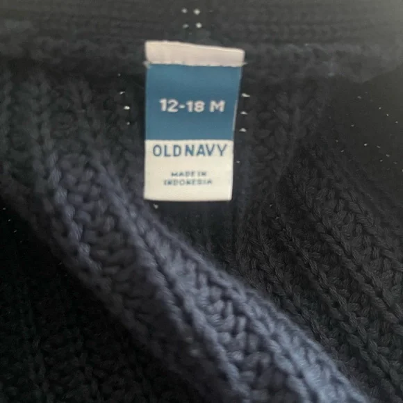 Old Navy Kids Navy Blue Knit Cardigan – 12–18M – Excellent Condition