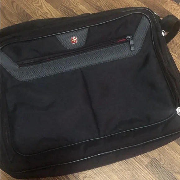 Swiss Army Black Laptop Messenger Bag  with strap