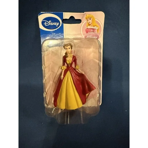 VTG Disney Princess Belle Red/yellow Dress Figurine Doll Toy Cake Topper Beauty