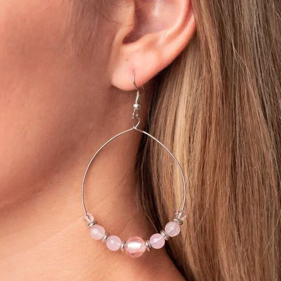Paparazzi Jewelry Accessories - Ambient Afterglow - Pink Earrings - Vintage