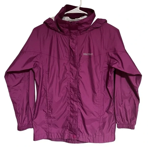MARMOT GIRLS PURPLE HOODED WINDBREAKER SIZE MEDIUM
