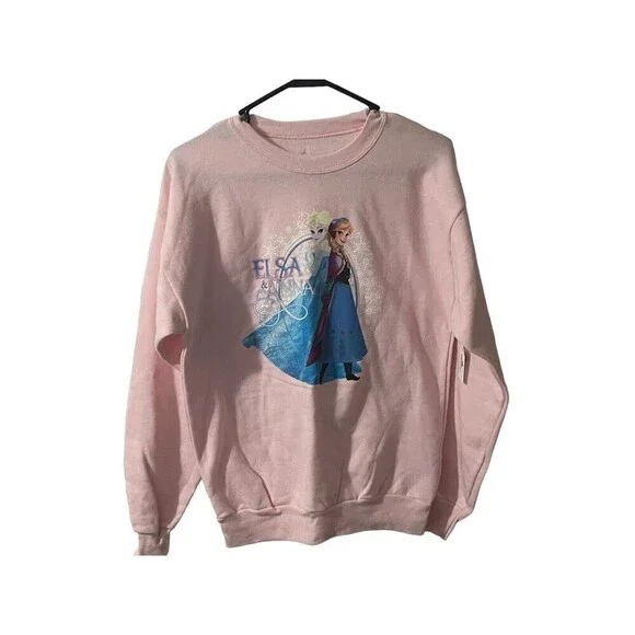 Disney Parks Frozen Elsa Anna Pullover Pink Sweatshirt for Girls X-Large 14-16