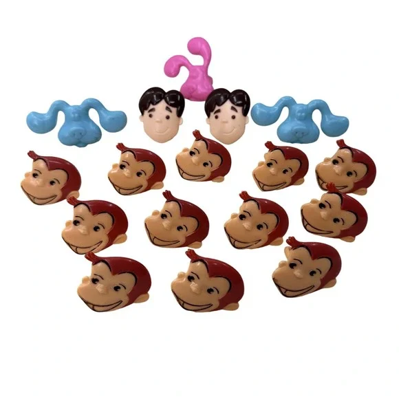 Bakery Crafts Cupcake Rings Lot‎ 16 Curious George Blues Clues Joe Magenta Party