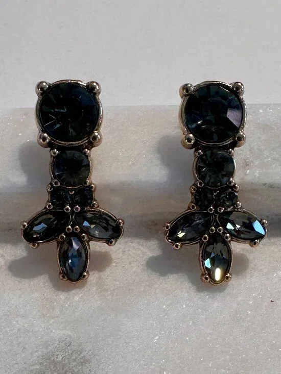 Gray Crystal Earrings
