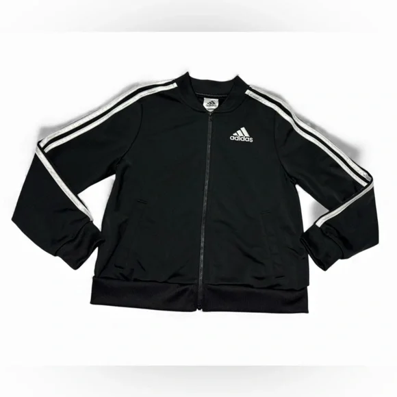 Adidas Kids  Black and White Zip-Up Jacket Size:M (10/12).