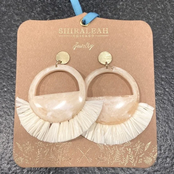 Shiraleah Reese NWT bohemian earrings cream fringe
