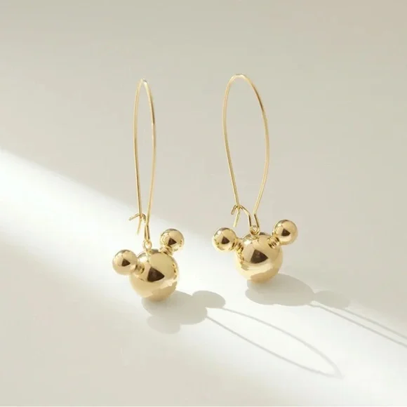 Mickey Mouse Dangle Gold Minimalist Minnie Disney World Cartoon 90s Gift Earring