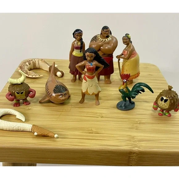 Disney Store Moana Playset Figures Cake Topper PVC‎ Toy Lot of 10 Figures