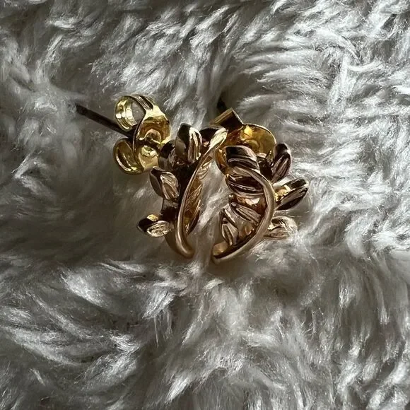 Nordstrom Gold Plated Olive Branch Earrings