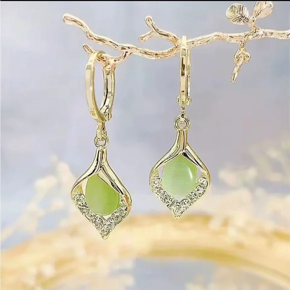 New! Gold and Pearl Drop Earrings unique