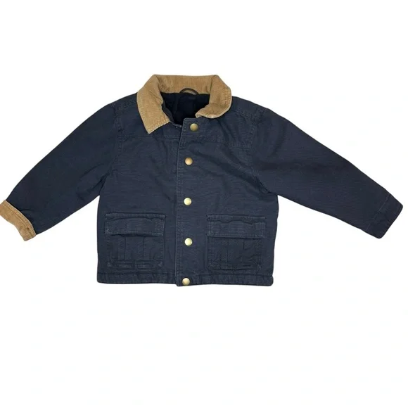 Kids Navy and Tan Canvas Barn‎ Jacket