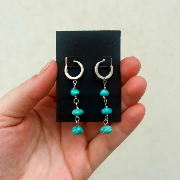 Sleeping beauty turquoise and sterling silver earrings