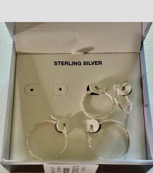 R.H. Macy & Co. Sterling Silver Hoop Earrings Set – 3 Pairs