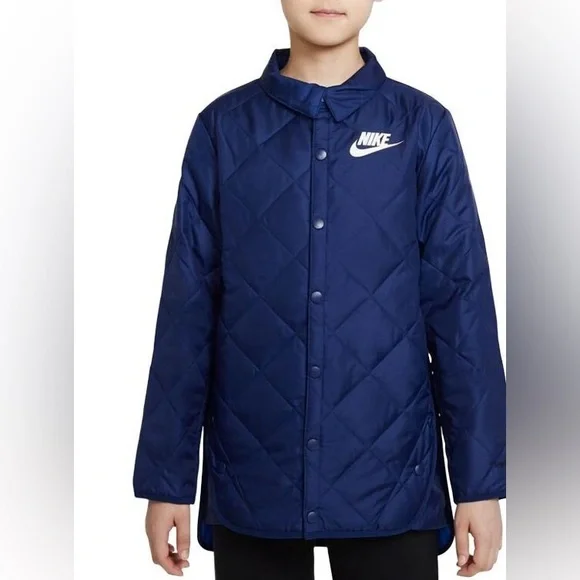Nike Therma Fit Long Snap Button Jacket Quilted XS