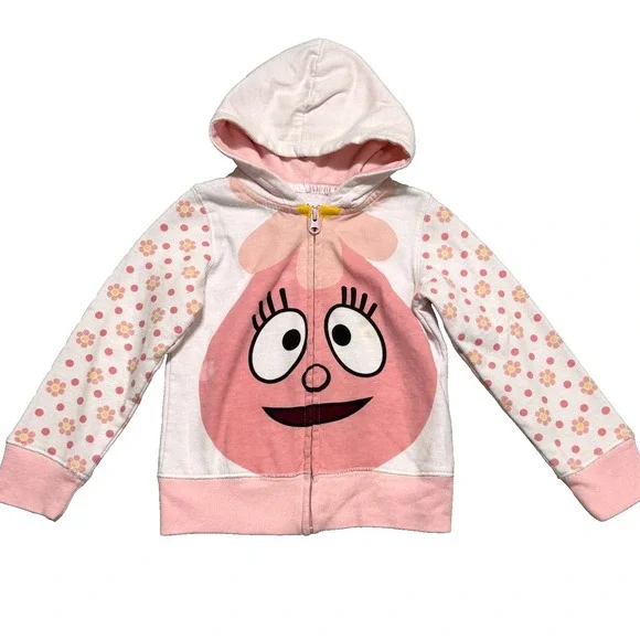 Yo gabba Gabba Muno Youth Hoodie Sweatshirt Medium Full Zip Red