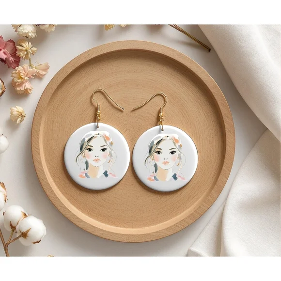 Elegant Gold and White Earrings