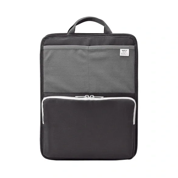 NWOT Men's Black and Gray Laptop Organizer Bag/ insert