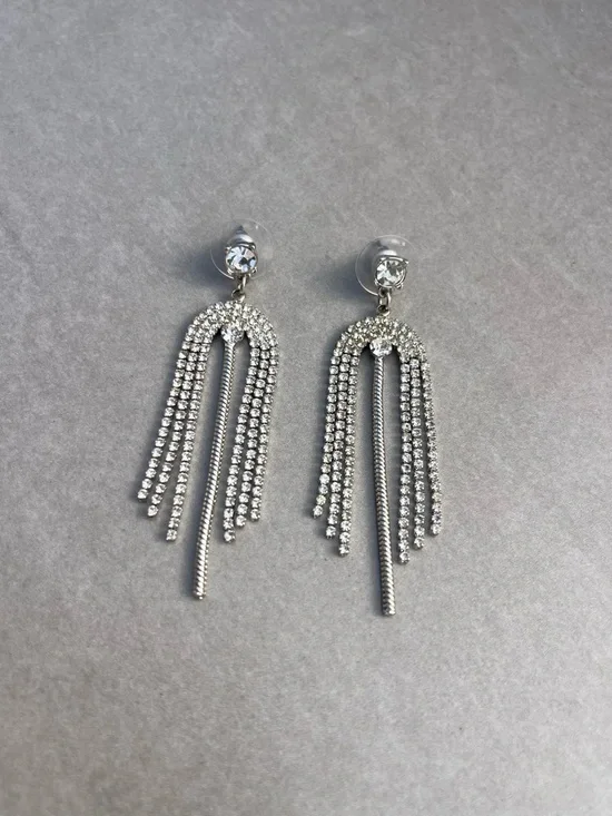 Silver Faux Diamond Earring