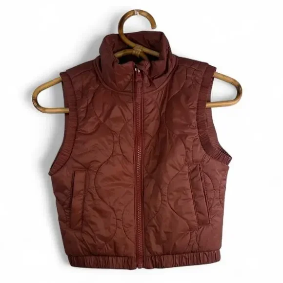 Old Navy Quilted Kids Girls Vest - Brown/Rust size XS