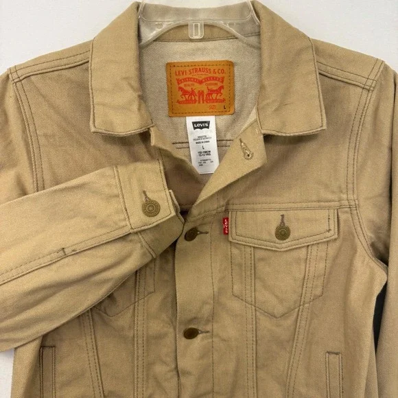 Youth  Levi‎ Strauss & Co Tan Trucker Jacket Size Large 12 13 Yrs