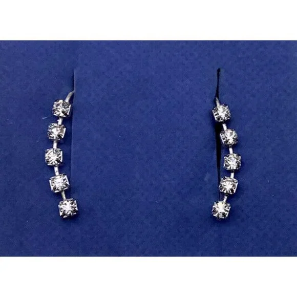 Rhinestone Slide Illusion Earrings Avon Vintage