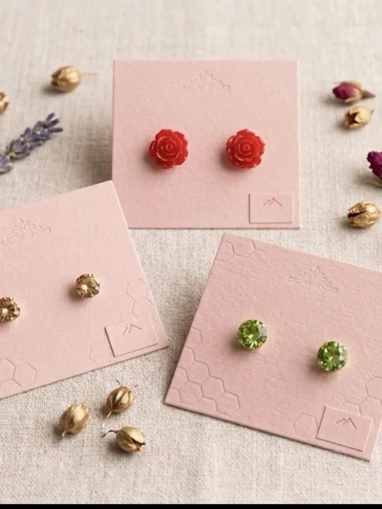 Handcrafted Red Rose Stud Earrings - Women Jewelry Earrings
