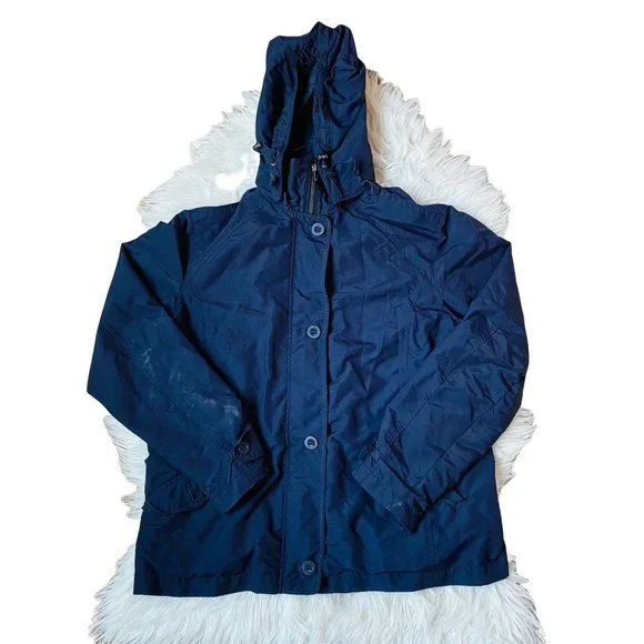 Lands End Kids Full Zip Hoodie Outdoor Windbreaker‎ Jacket Size M/P (10-12)