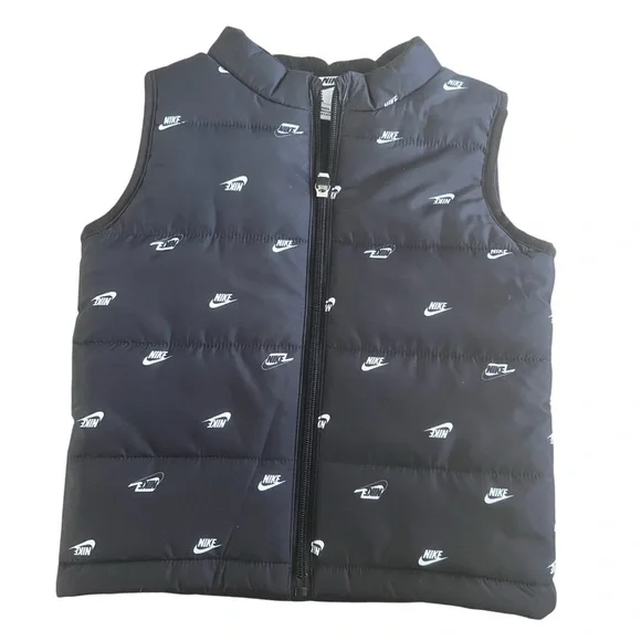 Nike Kids Black Logo Quilted Vest/24 mos/NWOT