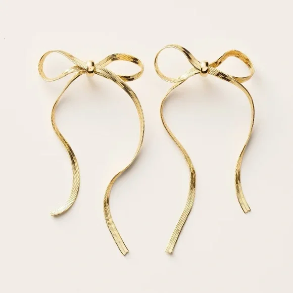 NWT Bow Linear Drop Stud Earrings - kate spade new york x Target Gold NYE