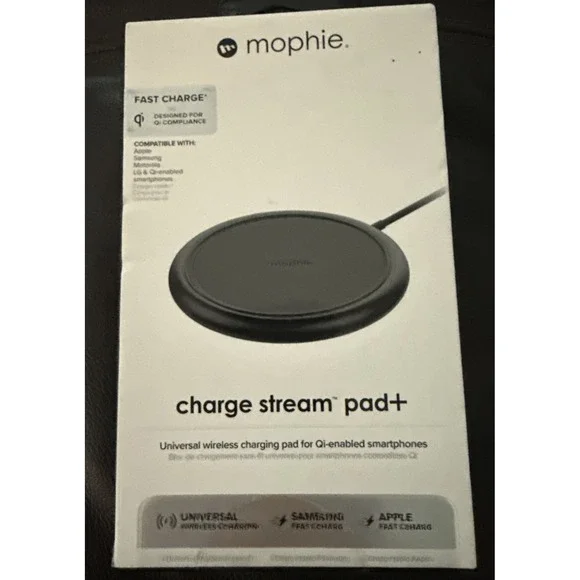 Mophie 10W Charge‎ Stream Pad+ For Qi-Enabled Smartphones Black NEW
