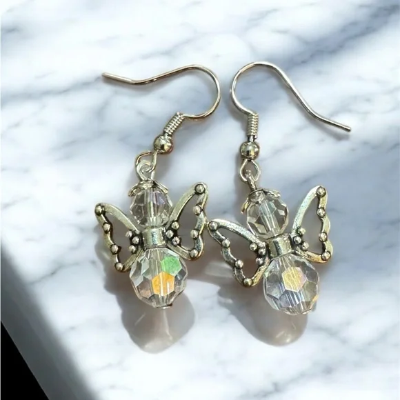 Gold Angel Earrings