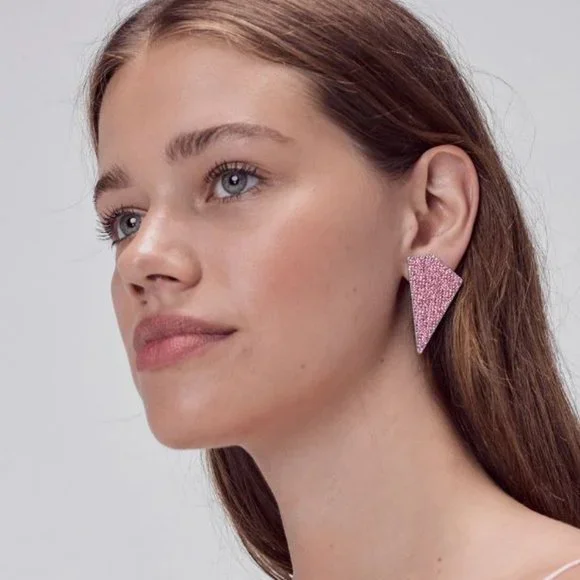 NWT For Love and Lemons Robin Crystal Earrings in Pink