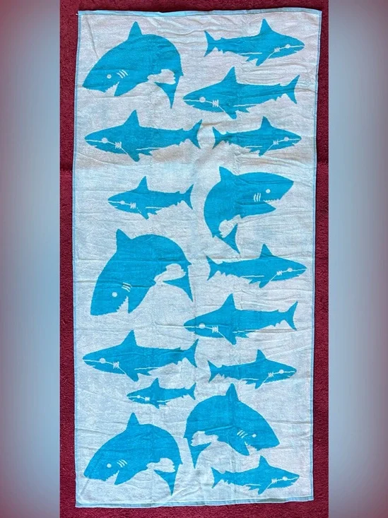 Blue Shark Beach Towel