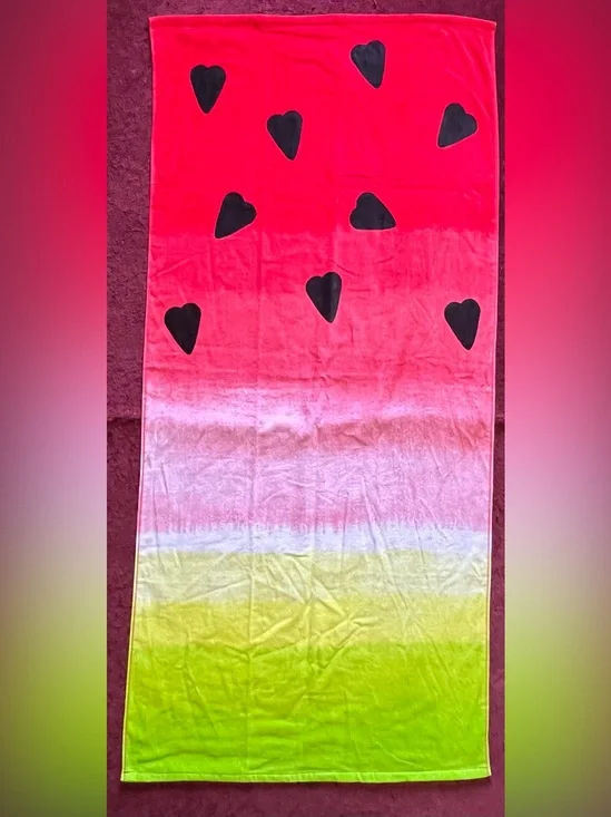 Watermelon Heart Beach Towel