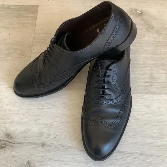 Bruno Magli Black‎ Wingtip Alvar Shoes leather