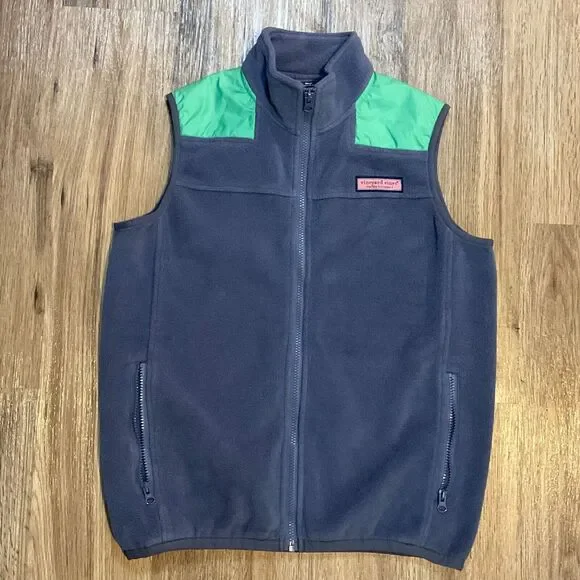 Vineyard Vines Fleece Vest Slate Blue Green Size XL 20 Kids‎ Boys Jacket Outdoor