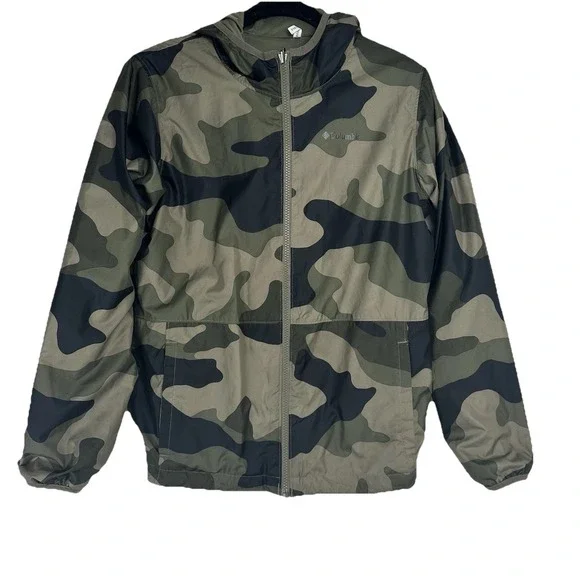 Columbia Kids Reversible Jacket‎ Size Large Green Camo Outdoors