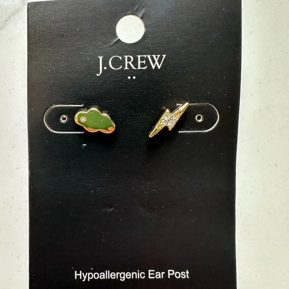 NWT J Crew Cloud and Bolt stud earrings
