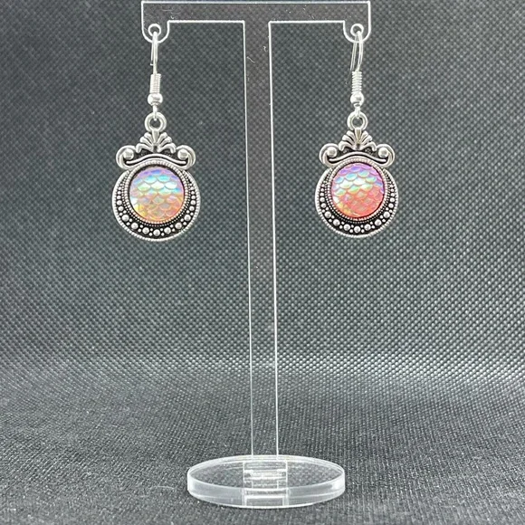Handmade Peach Mermaid Earrings