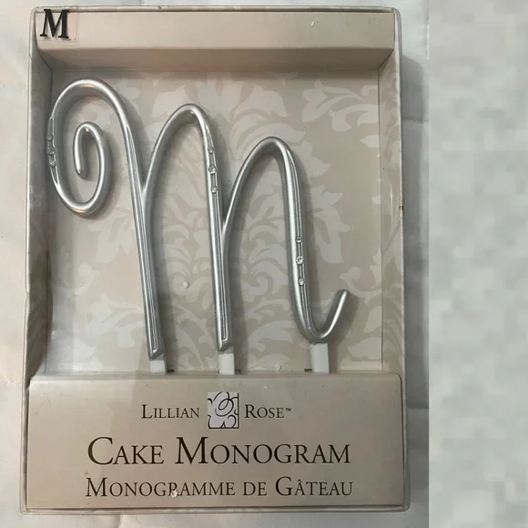 LILLIAN ROSE Letter M CAKE MONOGRAM Rhinestone Topper Decoration